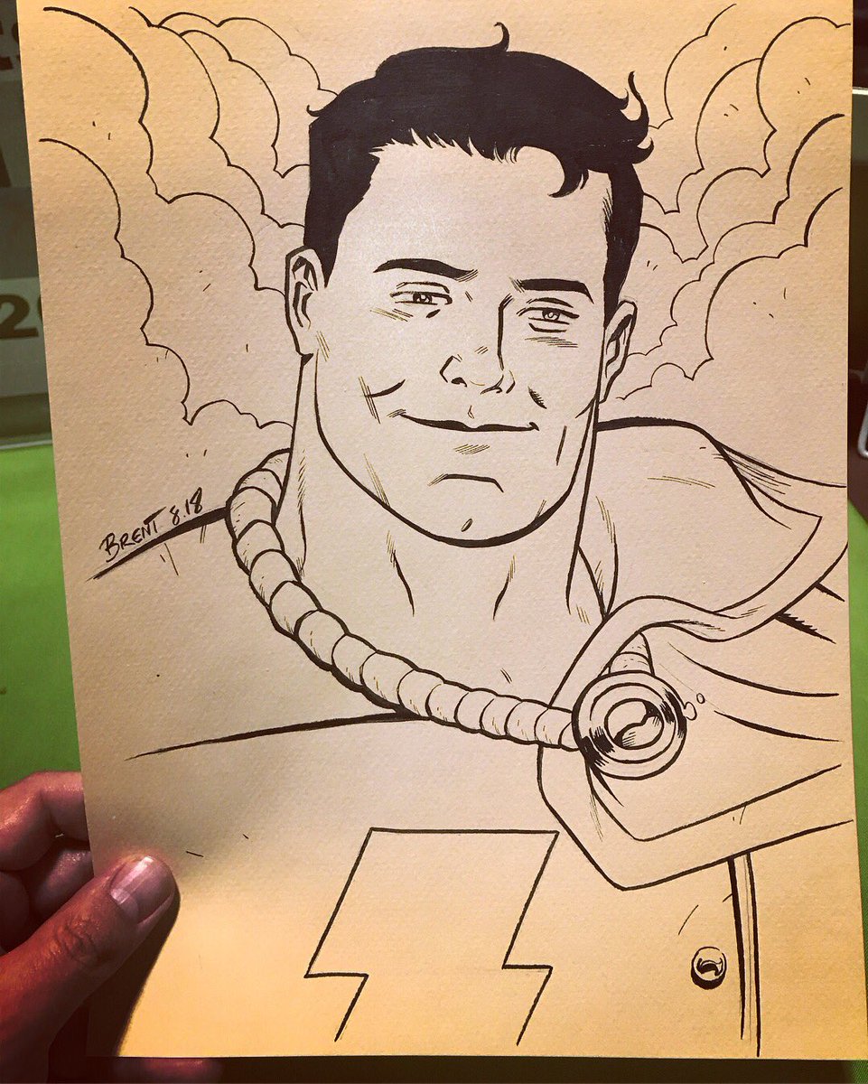 brentschoonover's tweet photo. Shazam head shot commission from this past weekend. #Shazam #DCU #CaptainMarvel #YeahThereAreTwoCaptainMarvels #ItsConfusing https://t.co/FYnPjJ6Gjl