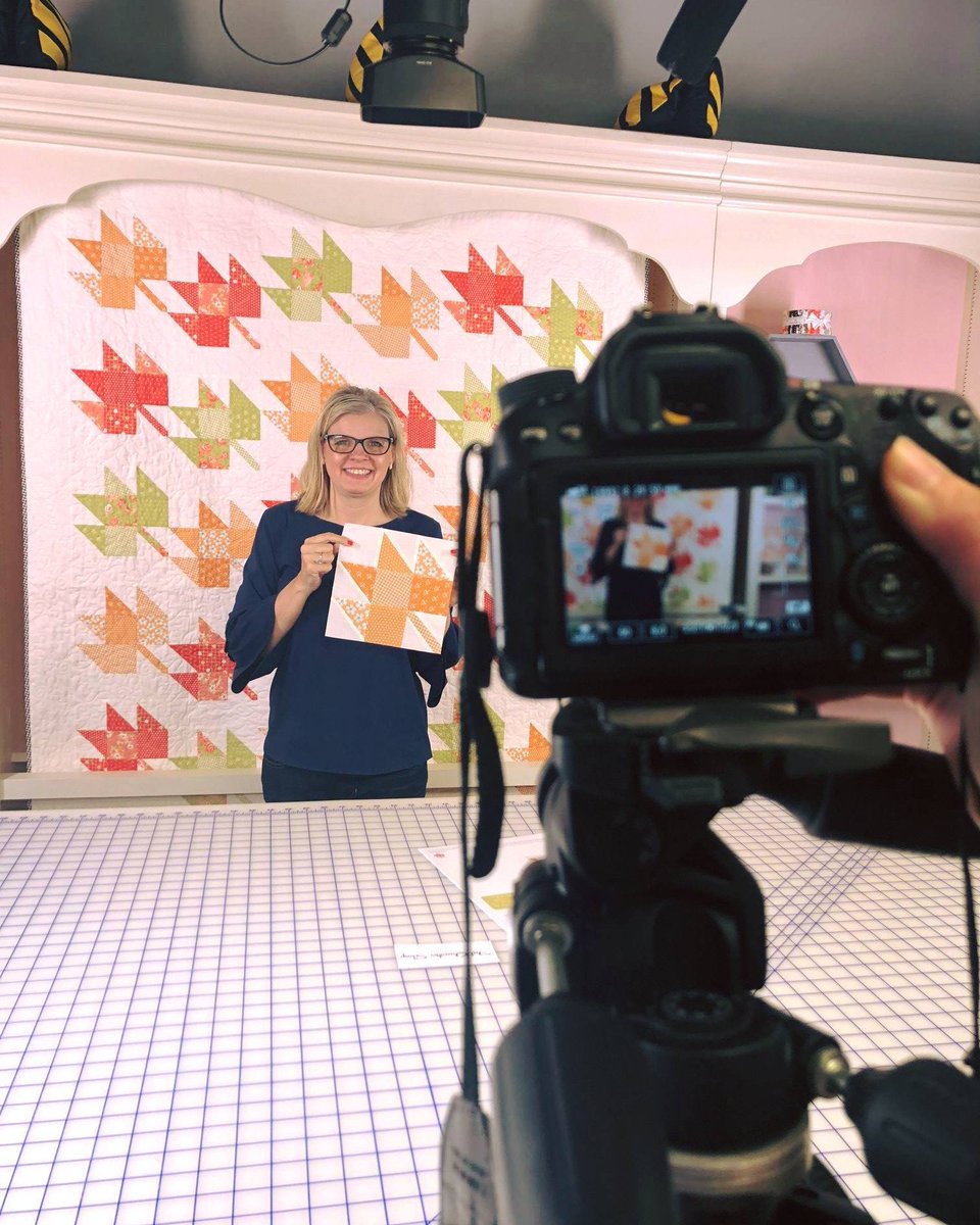 FatQuarterShop's tweet photo. We are back in the FQS Studio and we filmed the new Maple Leaf Block pattern tutorial! This Classic &amp; Vintage quilt features Fig Tree Quilts Farmhouse II collection. Stay tuned for the video coming soon! #mapleleafquilt #classicandvintage https://t.co/L81WJRpvwA