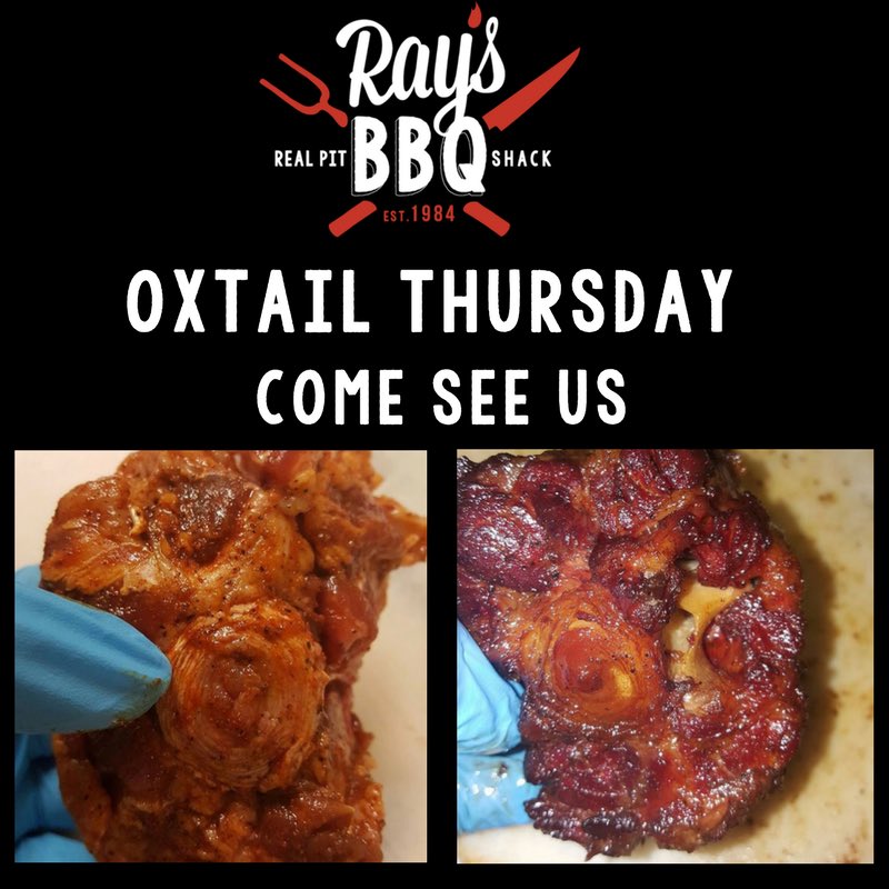RaysBBQ1's tweet photo. You know what day it is 😎 #raysbbqshack #smokedoxtails #oxtailthursday #smokedtoperfection #houstonbbq #txbbq #thirdwardbbq #whatsforlunch #comeseeus #3929ost https://t.co/vvw9cmR3Bv