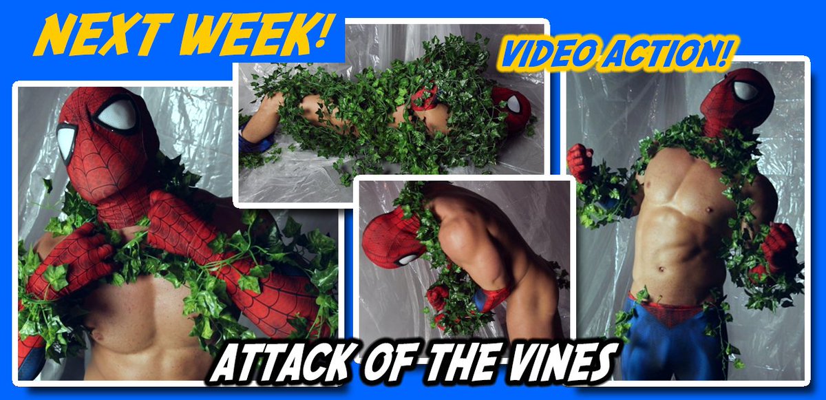 Super_Cyclone's tweet photo. Next Week - Video action  https://t.co/pWSFtOZOUD  "Spider-Stud in Attack of the Vines!" #gaysuperheroes #gayspiderman #sexysuperhero #superherofetish #eyeofthecyclone #gaybondage https://t.co/RsazGyHOnO