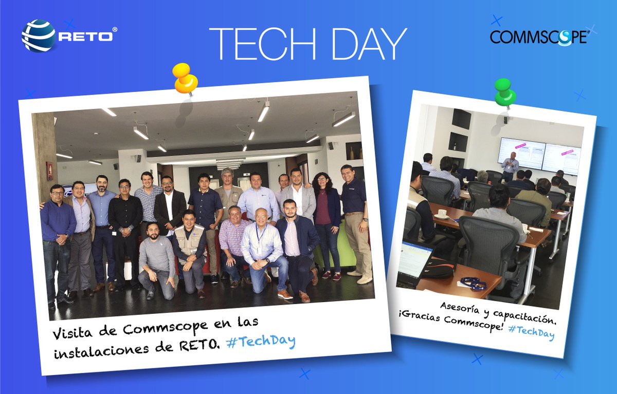 RetoTelecom's tweet image. Por segunda vez Commscope visita las oficinas de RETO para el #TechDay, en el cual reafirmamos las últimas tendencias tecnológicas en materia de cableado estructurado. ¡Gracias @CommScope!