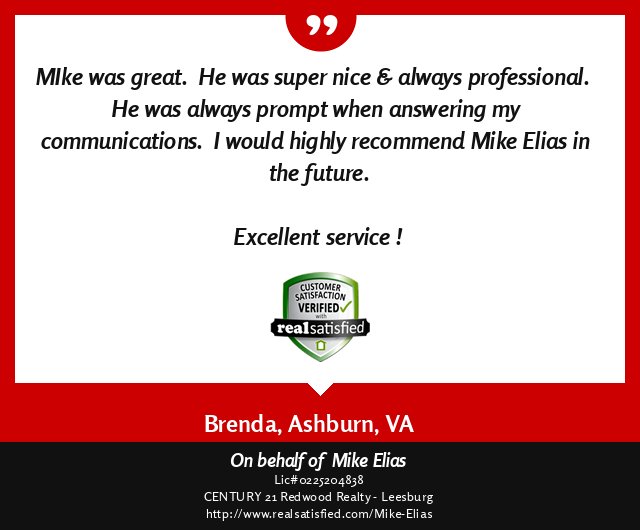 Smiling from ear to ear as I read this wonderful recommendation.  realsatisfied.com/Mike-Elias via @realsatisfied