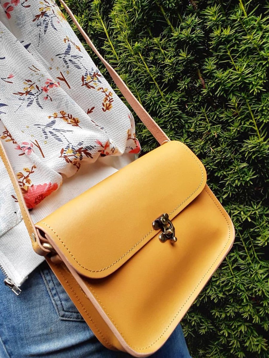 mustard yellow leather purse