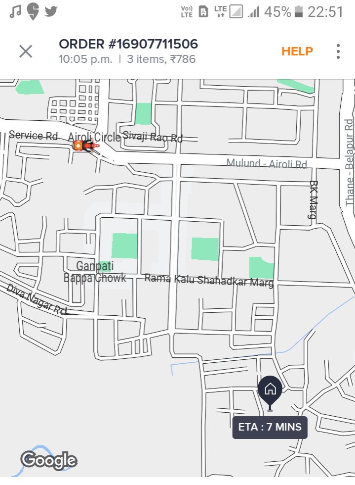 himanshu_thinks's tweet photo. @swiggy_in @SwiggyCares 

App shows delivery within 42min. I should have received food before 10:48pm. As I tweet, it's still not here. 
#poorcustomerservice
#poorserviceswiggy
#customerdissatistfaction
#notthefirsttime https://t.co/sndMz6VyiM