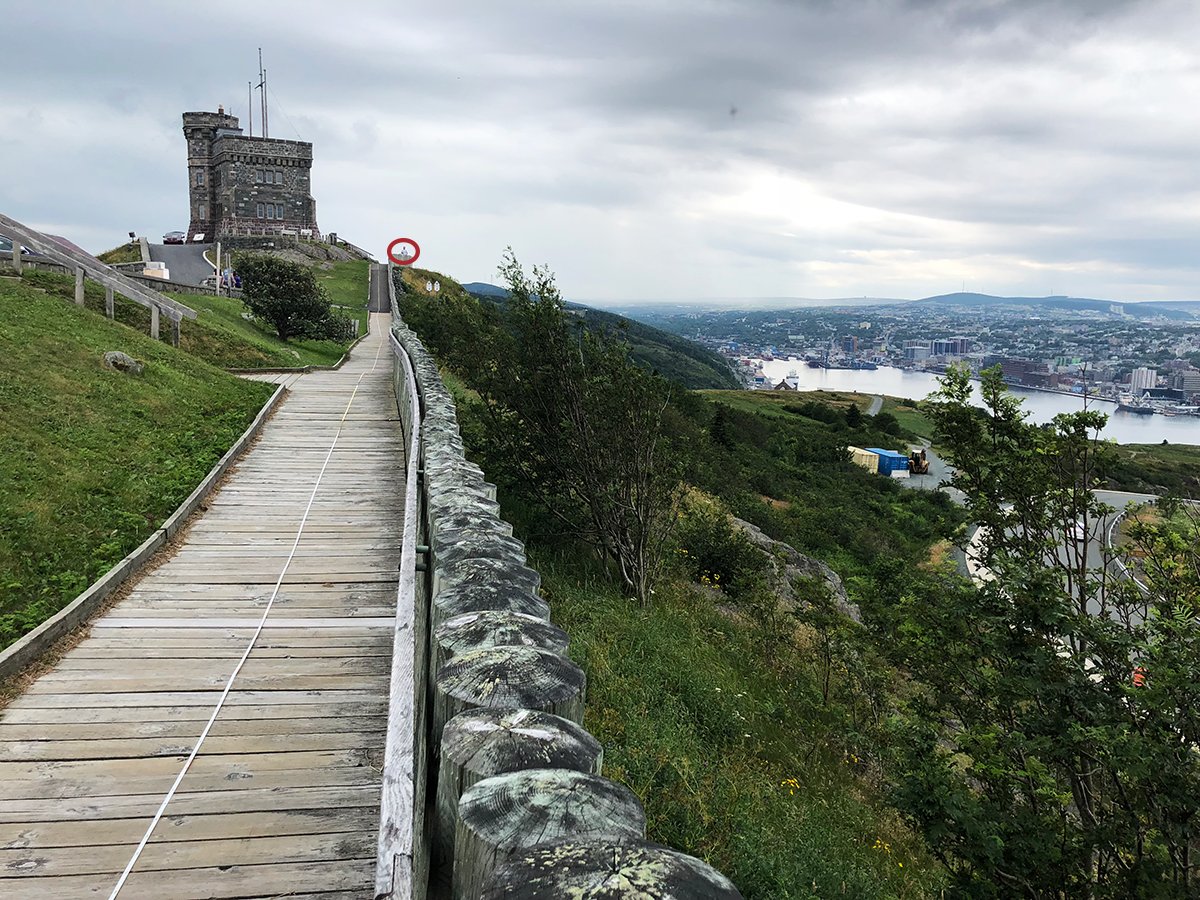 It’s the law to stay 100 metres away from #whales &amp; #dolphins since new Marine Mammal regulations came into effect. Do you know how far 100 metres is? We took a tape measure to Signal Hill <a href="/ParksCanadaNL/">Parks Canada, Newfoundland and Labrador</a> to get a rough idea. The tape starts at the circle #StayOffMyTail #DFONL