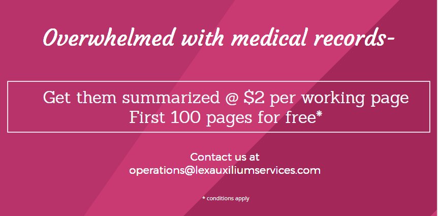 LexAuxilium's tweet photo. Rates for our Medical records and billing summary- https://t.co/JmWIYtpHXP