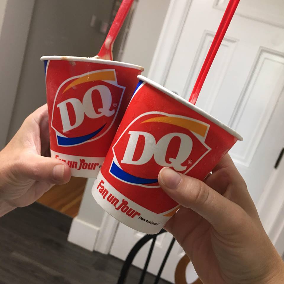This is how the @UnitedWayOxford Way Oxford office does #Miracletreatday! Such a great treat in this heat wave! Thank you @DQCanada!