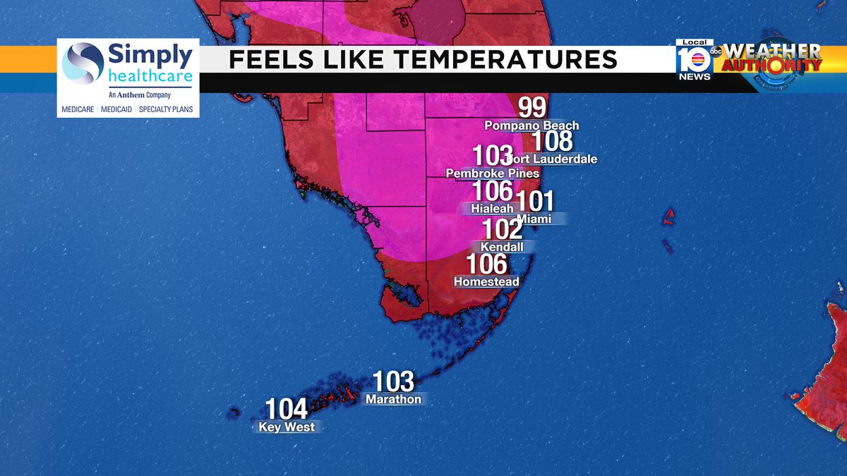 It's 3PM! Check out the heat index. #BROWARD #MIAMIDADE #FLKEYS Presented by Simply Healthcare https://t.co/zg6MfoTFK9