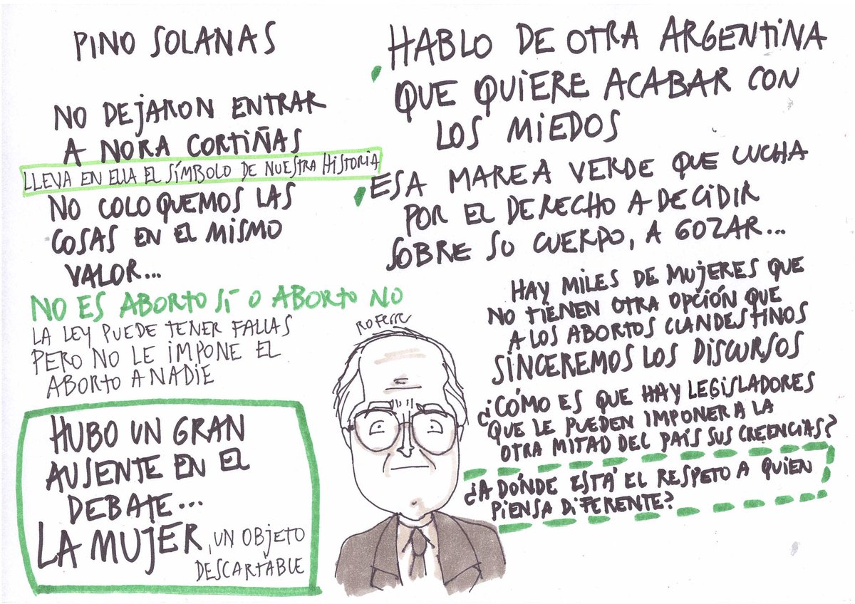 Gracias @RoFerrerIlustra por la ilustración! #NoEsLey pero #VaASerLey  porque la marea verde, esa fabulosa y gloriosa juventud que colmó las  calles del país no se va a detener.
