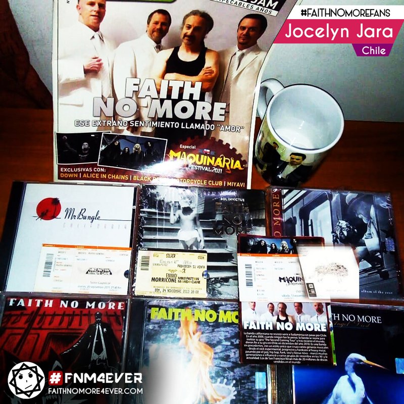 FNM4EVER's tweet photo. #FNMFANS Jocelyn Jara Osorio 🇨🇱 "Hola amigos!
Comparto este artículo que escribí sobre FNM https://t.co/NnIH3RIFQt y una mini colección" #FNM4EVER #FaithNoMoreFans #FaithNoMore https://t.co/mcr3V2WRUK