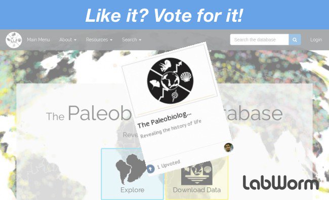 Featured now: The Paleobiology Database, a public database of paleontological data that anyone can use, maintained by an international non-governmental group of paleontologists. Vote it up at Labworm.com! Top 5 voted announced next week.