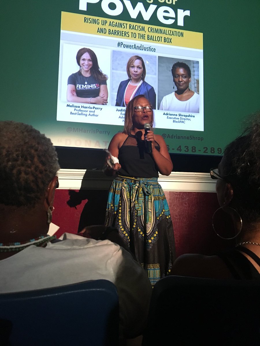 ProfDanaT's tweet photo. Listening to a powerful discussion about rising against racism and barriers to the ballot box with Prof Melissa Harris-Perry, Advance Proj ED Judith Browne Dianis and BlackPAC ED Adrianne Shropshire hosted by the Advancement Project. Protect the right to vote. #powerandjustice https://t.co/aO722dYo4r