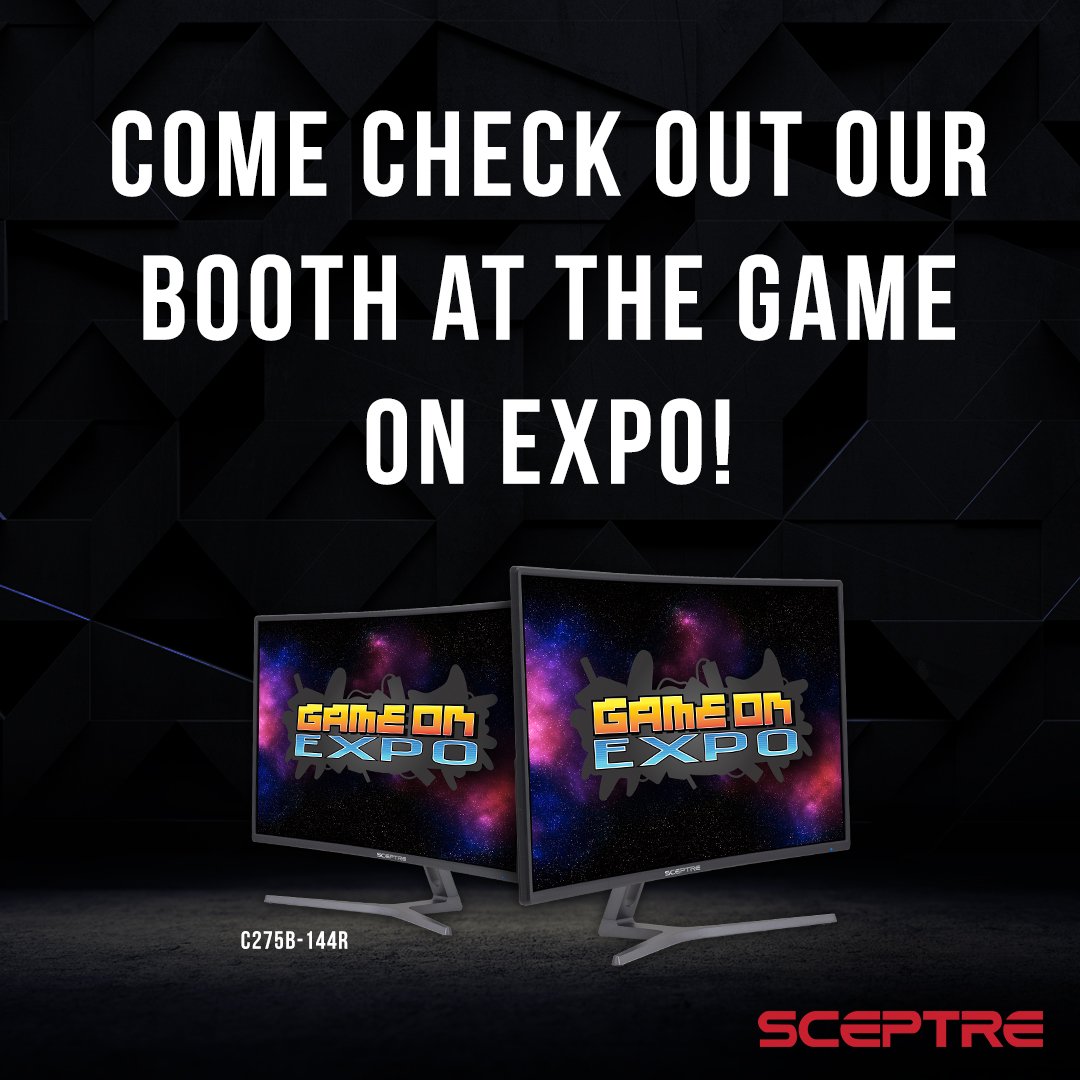 SceptreDisplay's tweet image. Heading out to Phoenix, AZ for @GameOnExpo !  Come check out our booth for prizes and our #TripleMonitorSetup!!  
.
.
.
#GameOnExpo #CantWait #144HzMonitors #CurvedDisplays #IndieGameDev #GameColab #Phoenix #Arizona #Raffles #Prizes #Giveaways