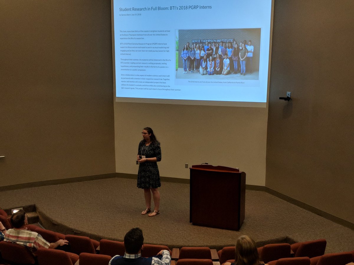BTIscience's tweet photo. Up now is our #SciComm intern @snailrena presenting a special video for our interns. Thanks for everything Serena! https://t.co/ypIJzWZ85U #BTIscience #plantscience https://t.co/DHYH3xfbdq