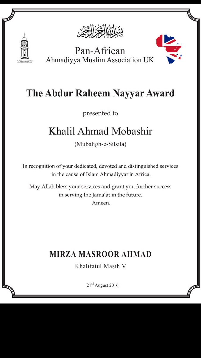 PAAMA_UK's tweet photo. @MubarakNazir, Naib Amir Ahmadiyya Muslim Jama’at Canada🇨🇦

Khalil Mobashir Sahib, Missionary In-charge Ahmadiyya Muslim Jama’at #Canada🇨🇦

Daud Hanif Sahib, Principal @JamiaCanada🇨🇦

have been recipients of the Abdur Raheem Nayyar Award. Stay tuned for this year’s awardees https://t.co/cGx0bv9R6S