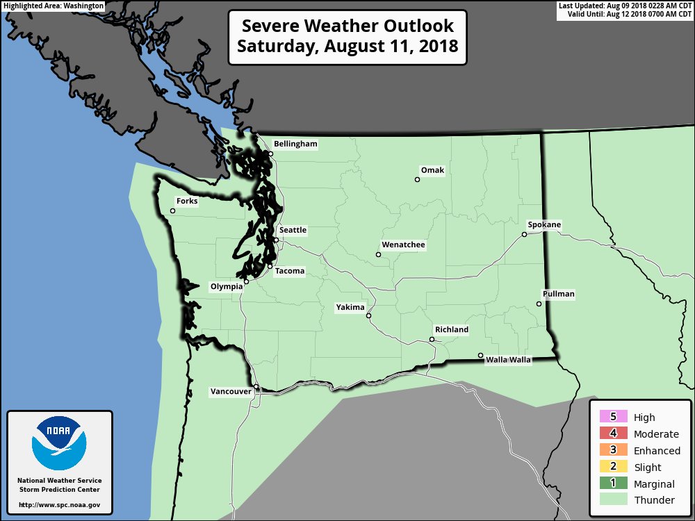 NWS Seattle on Twitter "The Storm Prediction Center (SPC) Saturday