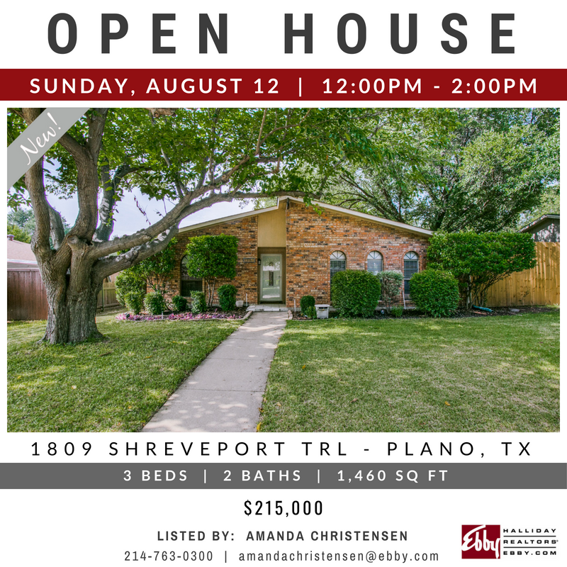 EbbyHallidayPWB's tweet photo. OPEN HOUSE at 1809 Shreveport Trl in Plano this Sunday 8/12 from 12-2pm! Take a tour at https://t.co/4bT8Il2exV
#DallasHomes #DFWRealEstate #DallasOpenHouse #DallasRealEstate @EbbyHallidayPWB https://t.co/MW2KeU8zfO