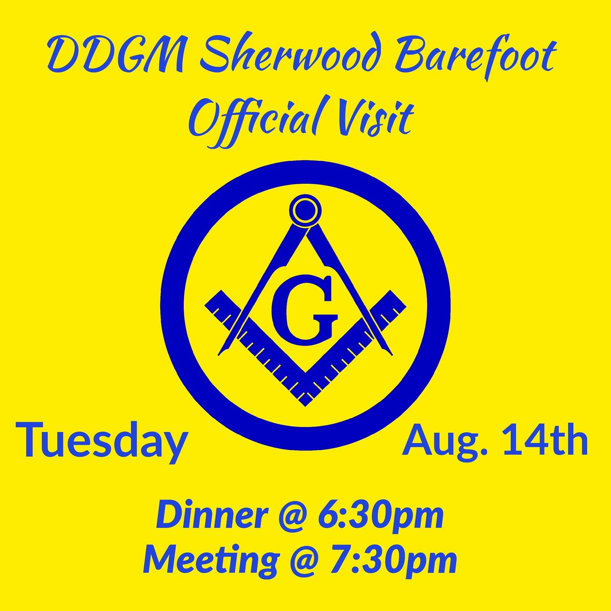 Cafortner1304's tweet photo. Please bring a brother and join us next Tuesday evening as we welcome DDGM Sherwood Barefoot. 
#BrothersCommit2018 #CAFortner1304 #Brothers #Texas https://t.co/00tMhHaPtm
