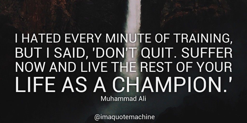 imaquotemachine's tweet photo. I hated every minute of training, but I said, 'Don't quit. Suffer now and live the rest of your life as a champion.' - Muhammad Ali
#ThinkBIGSundayWithMarsha #motivation #motivationalquotes #startup #inspirational #quotes #quoteoftheday #inspiring #positive https://t.co/BVJWnq184r