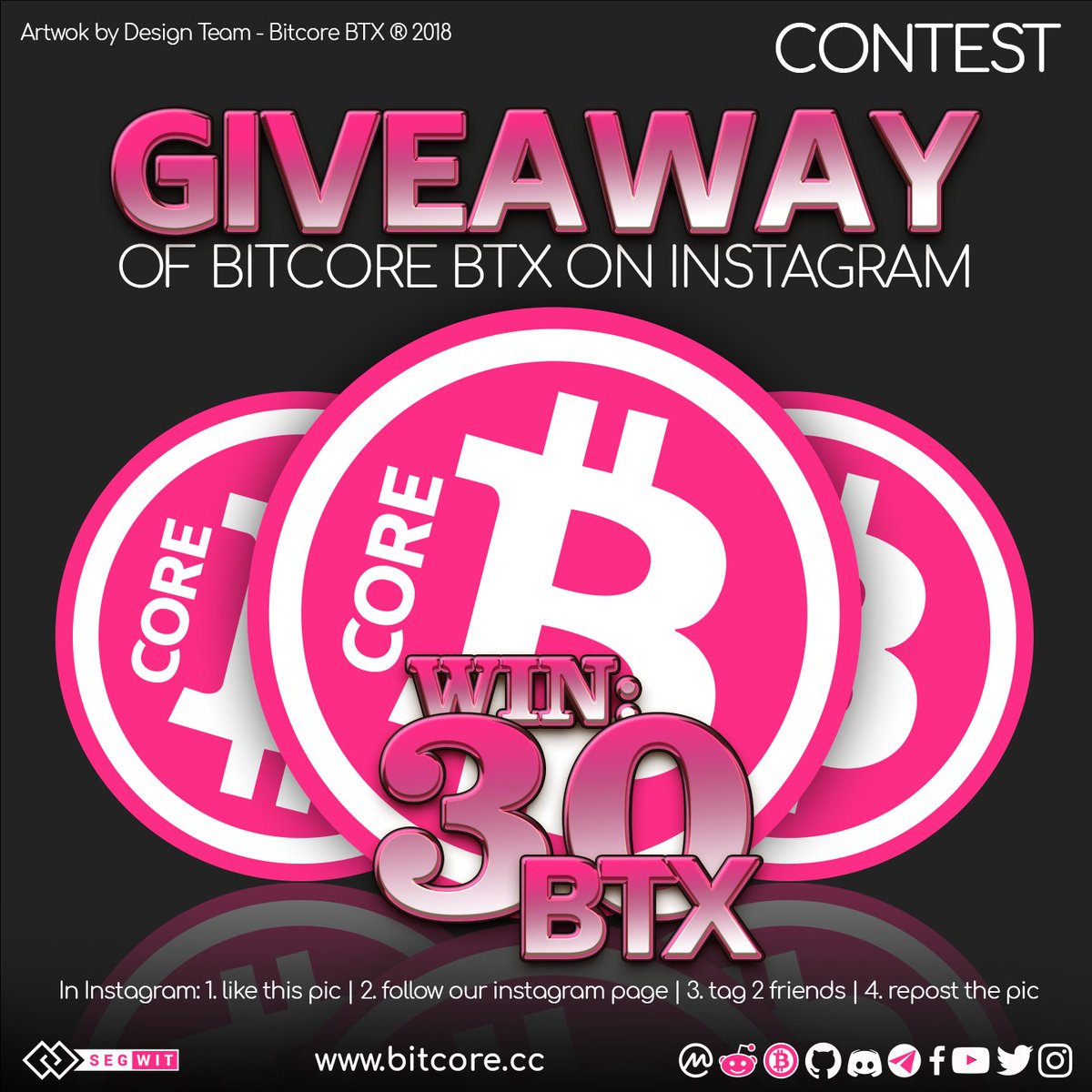 LEONgraphMASTER's tweet image. Huge @Bitcore_BTX #giveaway!! #Contest ends and #winner will get drawn on 30.8.2018!! Just follow the instructions shown in the picture! Good luck 1 $BTX~1,50$ (9.8.2018)  instagram.com/p/BmRNwV_g6ia/…
