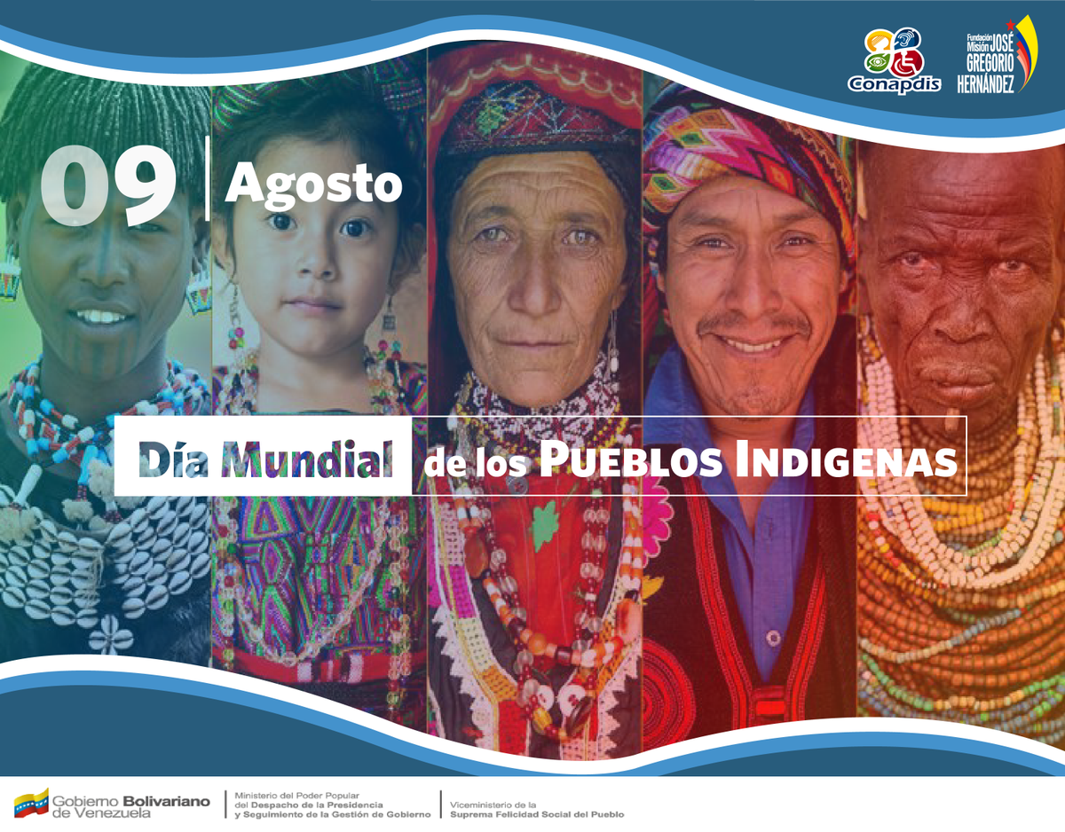 ConapdisDeltaA's tweet photo. Como muestra a la reivindicación de sus derechos, Venezuela y el mundo celebran hoy el Día Internacional de los Pueblos Indígenas, rindiendo tributo a nuestros guerreros que lucharon por la Libertad de los pueblos originarios #9Ago @sramirez_fp @DPresidencia @MINPIOFICIAL https://t.co/1dzGaiEiXV