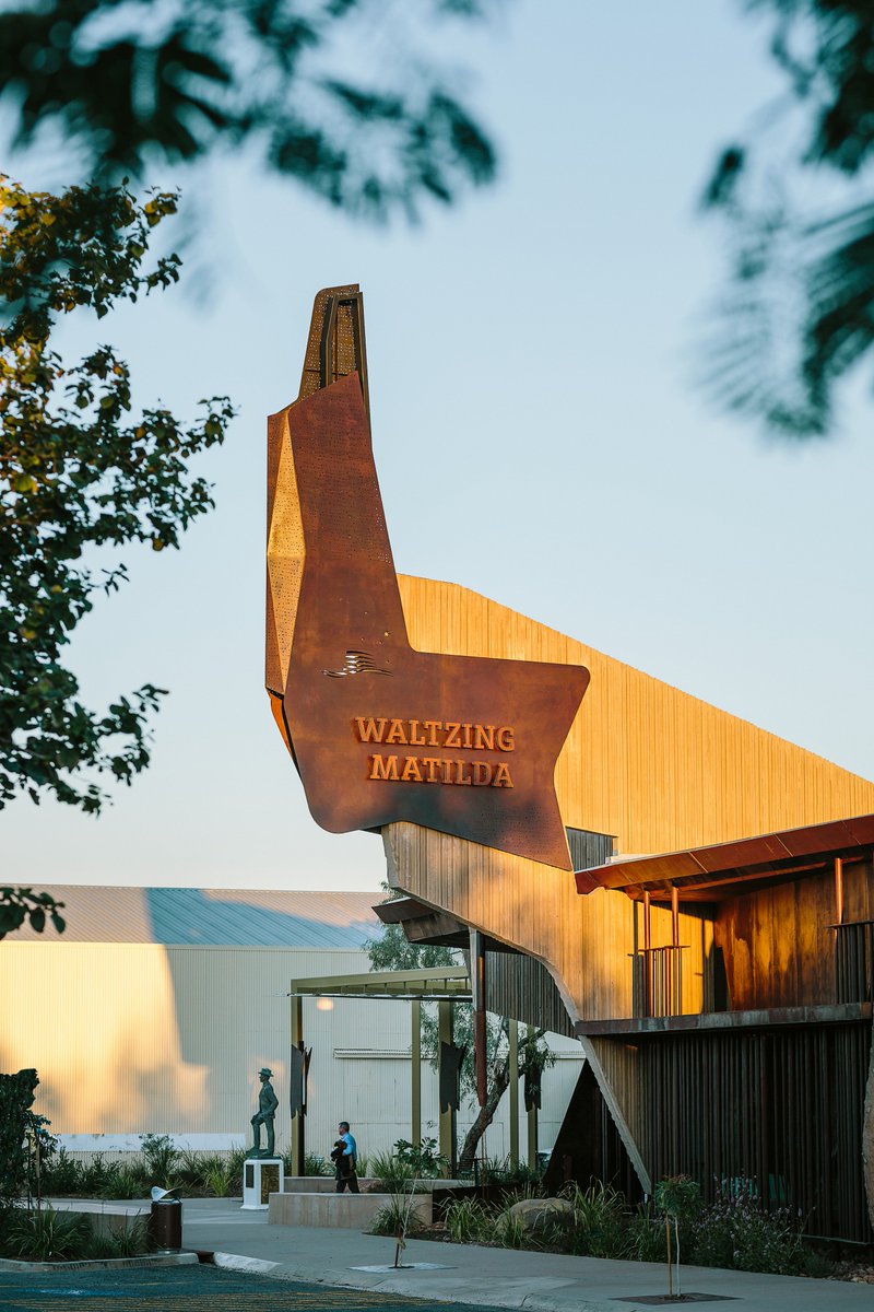 dotdashout's tweet photo. Inspired by the jump rock formations, anthills, prehistoric craters and the rich colours that make up our sunburnt country. Our Wayfinding and signage system designed for the new Waltzing Matilda Centre reflects the ruggered landscape of Winton. Read more 
https://t.co/Bp9yLqY3vS https://t.co/u3flSgkExH