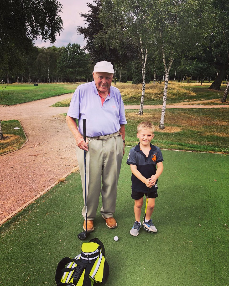 This right here is the main reason why I love my job ... 1 lesson to my favourite 90 year old discussing what golf clubs were like 50 years ago, followed by a lesson to this cheeky 6 year old discussing what to name the squirrel that ran past us #pgapro #welovegolf #skillforlife