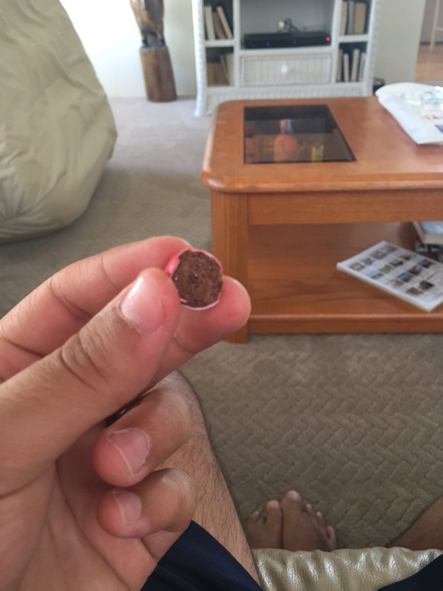 A peanut #M&amp;M's with no peanut. The worst is over. Let it be known I bared the cross ;)