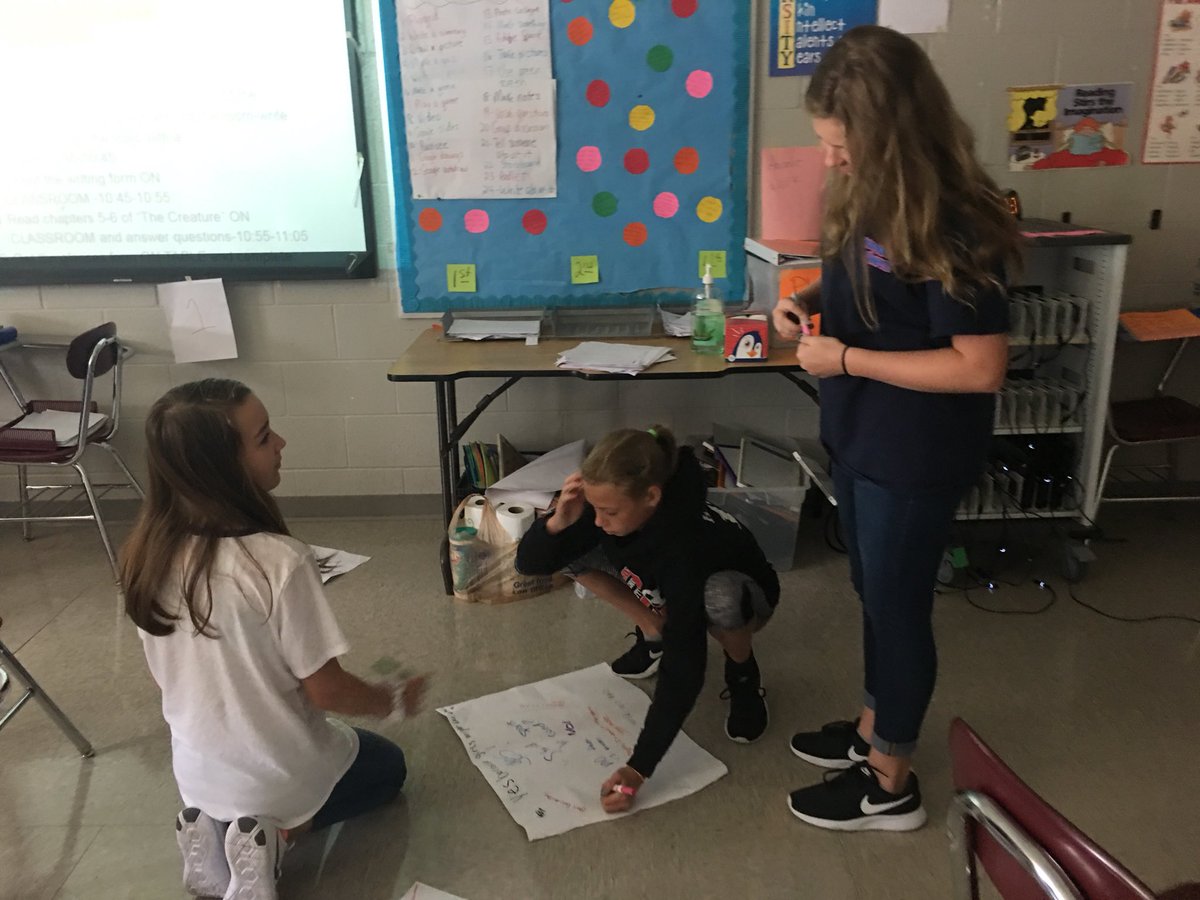 RadfordAmy's tweet image. Today we worked on sharing our opinions on argumentative writing prompts.  #7thELA