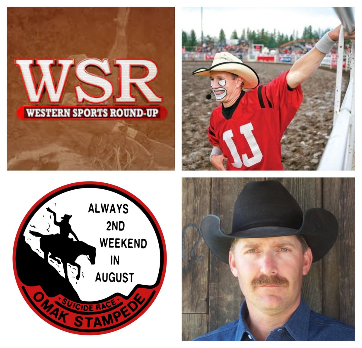 RURALRADIO143's tweet photo. On today's Western Sports Roundup, Steve and @kaceewillbanks are in Omak, Washington at the Omak Stampede, talking to @LasVegasNFR rodeo clown @JJHarrison12 and NFR bullfighter Rowdy Barry, at 6pm Eastern on @RURALRADIO147 and on the @SIRIUSXM app. https://t.co/HaOtyxAOJ6