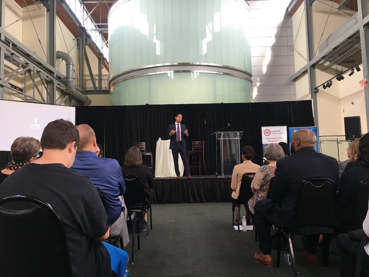 mandy_mclaren's tweet photo. At forum discussing district’s progress on issues identified in state audit, @JCPSSuper says he’s not here to talk about politics but to focus on what JCPS is doing “to make the district so much better.” #JCPSplan https://t.co/ZNaQRycfav