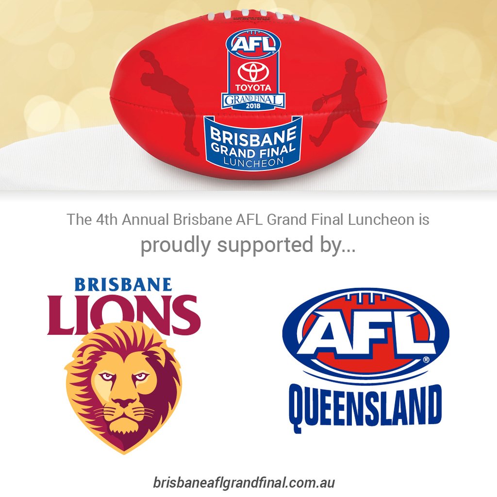 Thanks to Brisbane Lions and AFL Queensland for proudly supporting this year's Brisbane AFL Grand Final Luncheon at Brisbane City Hall.
brisbaneaflgrandfinal.com.au

#afl #aflq  #aflqld #aflgrandfinal #aflgf #aflgf2018 #brisbanecityhall #footy #brisbanelions #brisbanelionsfc