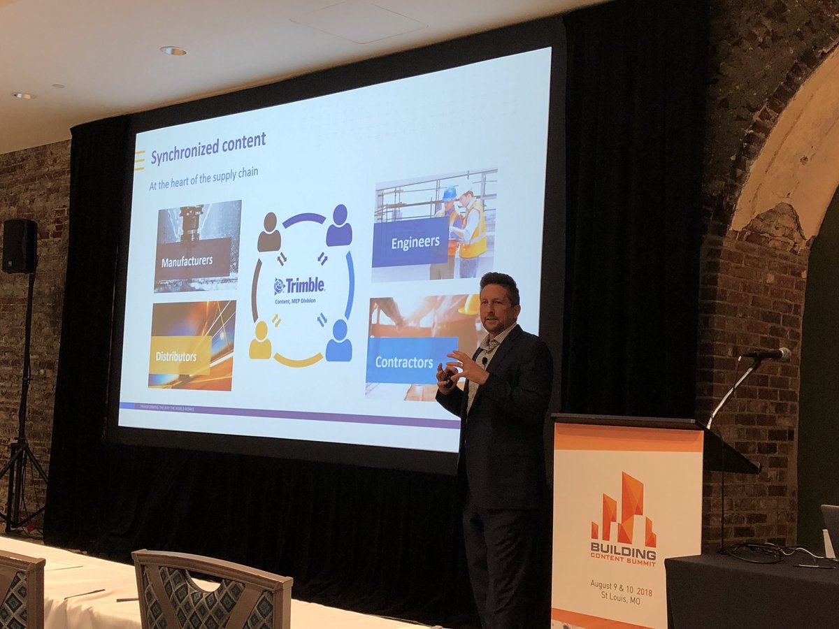 RandallSStevens's tweet image. “Content is at the center of everything”... Jim Reis, Business Area Director at Trimble, presents last session of day 1 at #BuildConSum
