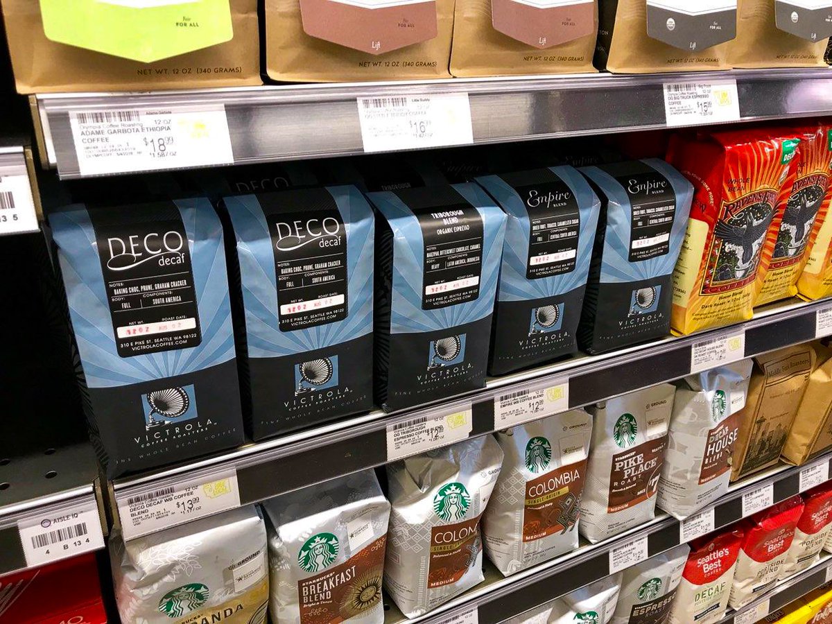 VictrolaCoffee's tweet photo. We're thrilled to be on the shelves now @newseasons Mercer Island and Ballard. Please join us for free brew demos and tastings: Fri. 8/10 from 3-6pm at Mercer Island and Wed. 8/15 from 4-7pm at Ballard. #VictrolaCoffee #NewSeasonsMarket https://t.co/vcpIF9C7m6