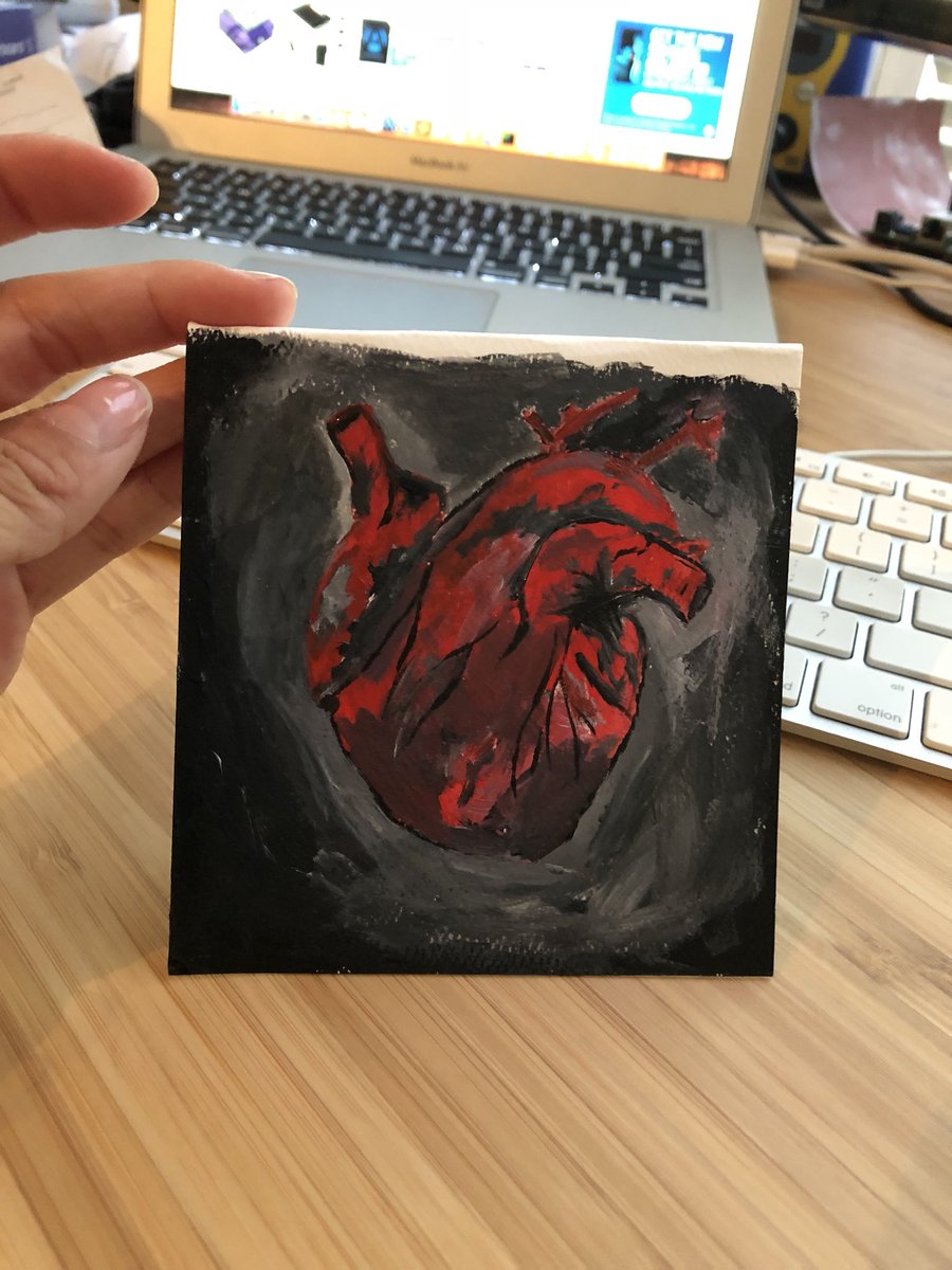 strangeserial's tweet image. Painted what my heart looks like 😂 anyone want a FREE custom painting ? I’m trying to get back into it. Give me some suggestions. (They have to be creepy)