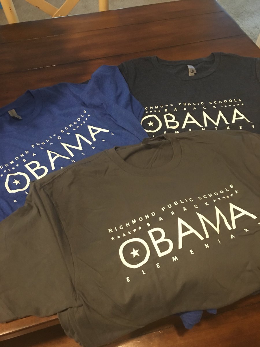 JennyOFish246's tweet photo. When you and your hubby follow @LevarStoney and have the same passions and love for your new city ... you end up with not 1, not 2, but 3 #BarackObamaElementary T-shirtโs from @Bonfire here in #RVA ! ๐๐ #supportRPS #progressandinclusion @RPS_Schools https://t.co/wZyapftGu8