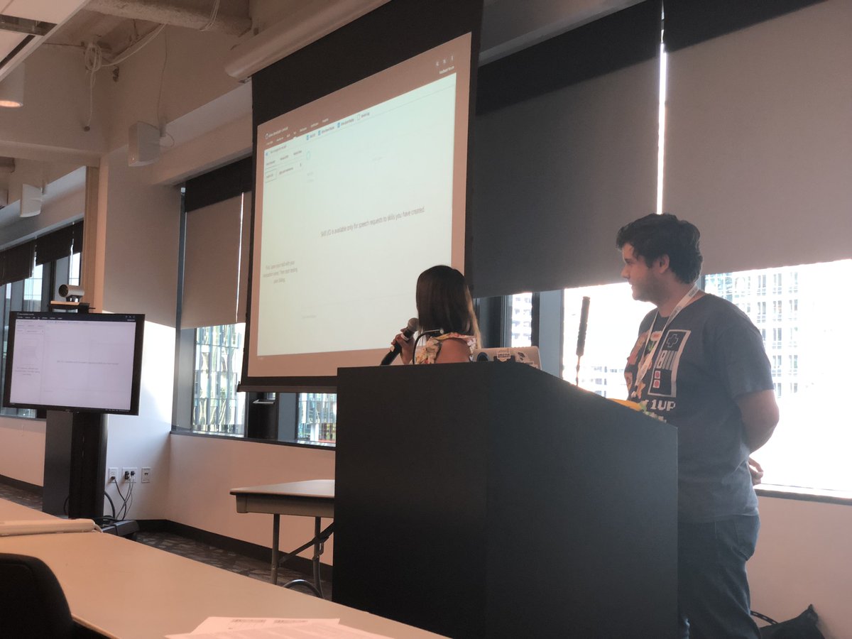 SleepyDeveloper's tweet photo. It’s presentation time! #VoiceDesignJam #AlexaDevDays https://t.co/MVnNh6yLUC
