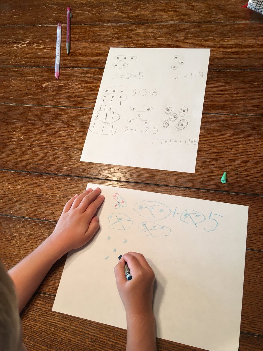 When your soon to be kindergartener keeps saying daddy do another one when you planned to do a quick after-dinner number talk! 😳