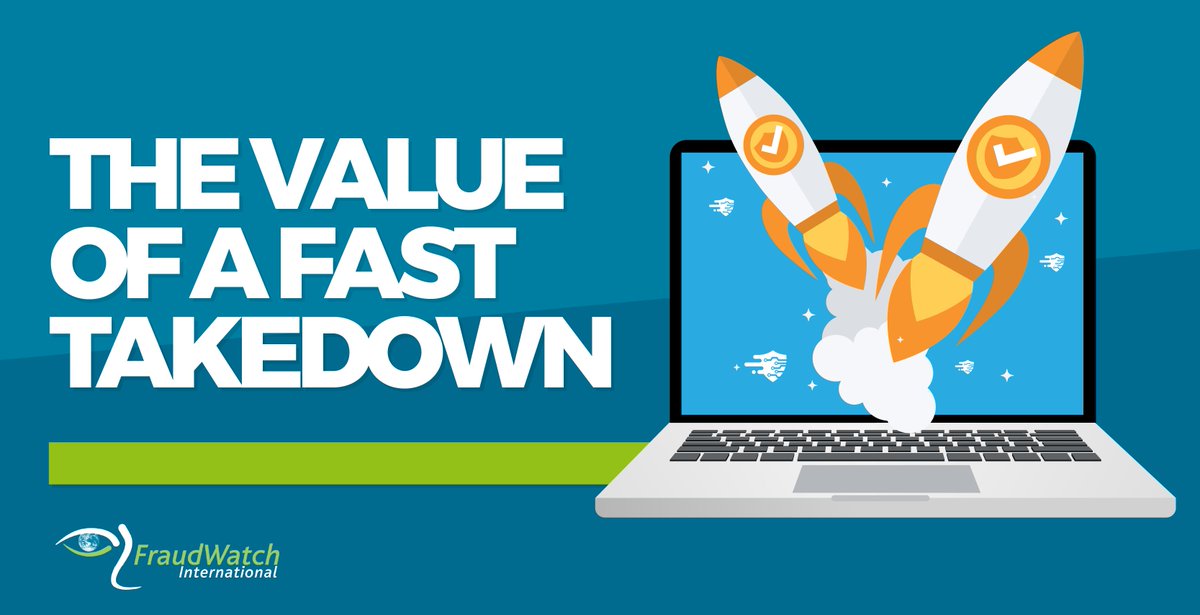 FraudWatchInt's tweet photo. A fast takedown time reduces the impact on your brand’s reputation. It also means the risk of your customers or employees falling victim to cyber-attacks is minimized quickly. How fast is a fast takedown exactly? Find out here https://t.co/zReisG8ghY https://t.co/vR49N2iqfR