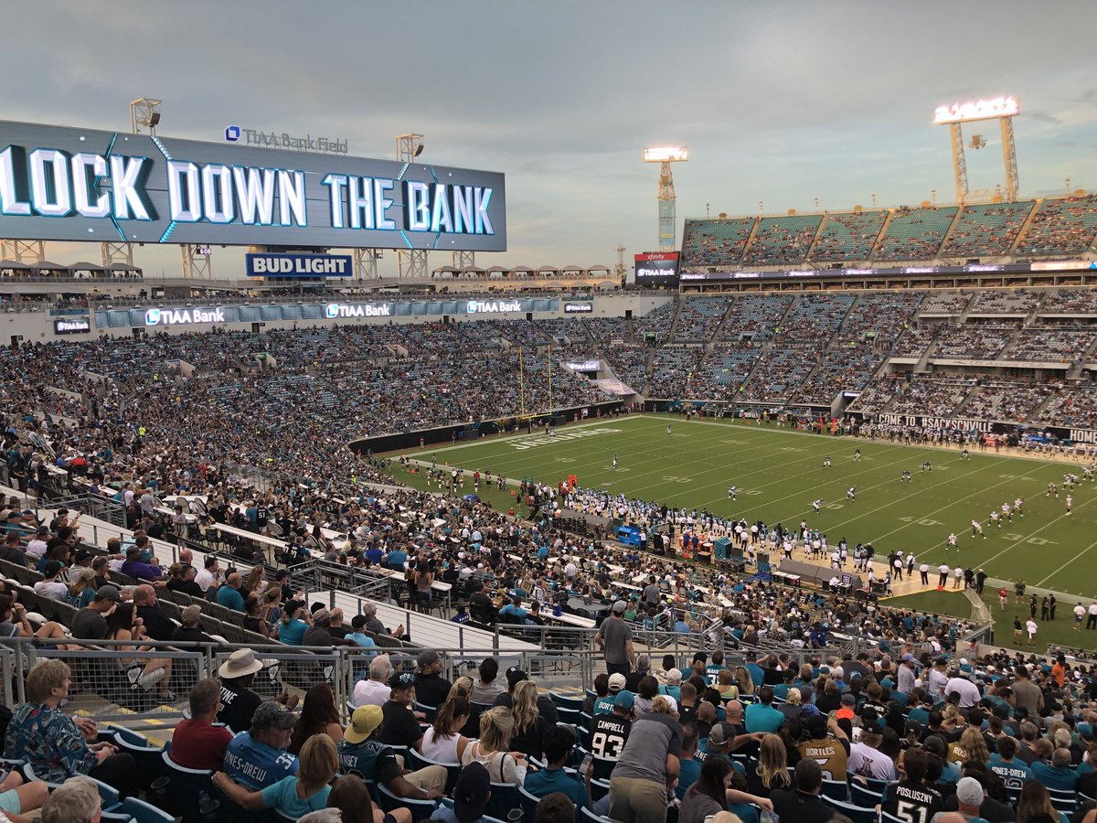 jakegordon's tweet photo. Football is finally back in #DTJax! @Jaguars locking down the Bank tonight — @TIAABankField! It’s gonna be our year in #Jacksonville. #morejax #GoJags #ilovejax #onlyinjax #DTWD https://t.co/r5dPkezeZC