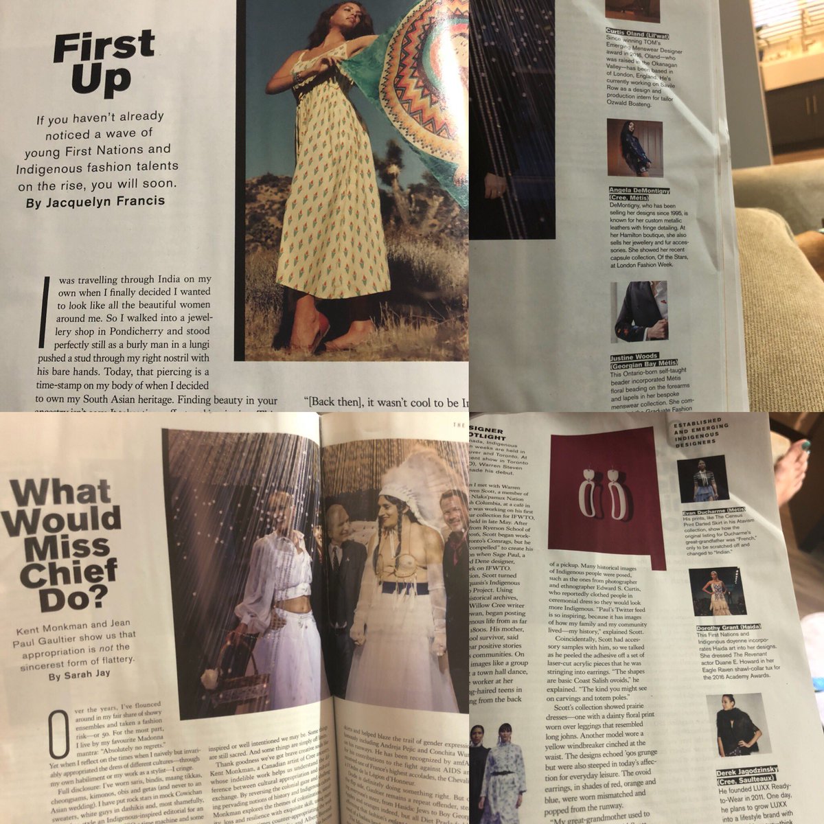 Nice coverage of #Indigenous #Fashion and #Designers @FashionCanada. I don’t normally read your #magazine but I did read this issue. @IFWtoronto