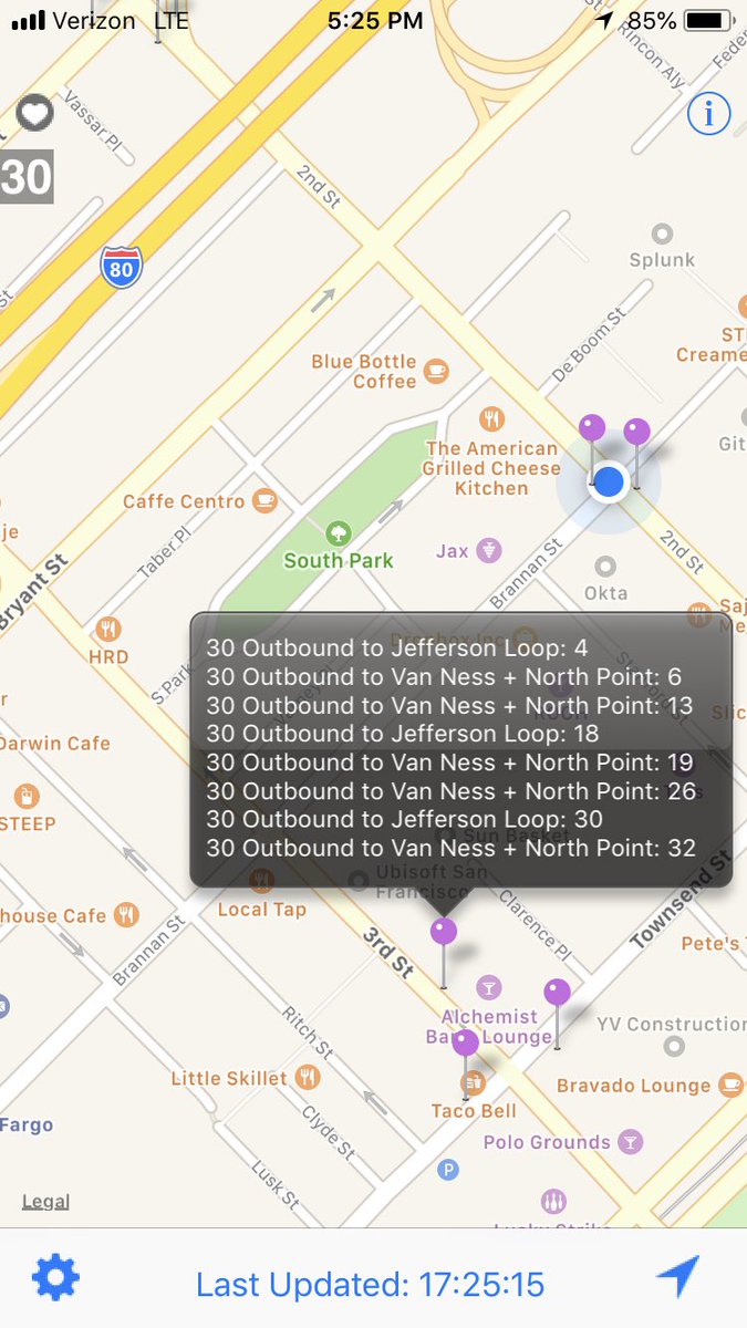 lplatt's tweet photo. @sfmta_muni totally unacceptable. EIGHT 30s and ZERO 45s in more than a half an hour during rush?!? reprioritize just one of those buses to meet a minimum level of service. literally makes it impossible for me to get home or to class on time. https://t.co/zsKGyJCRrM