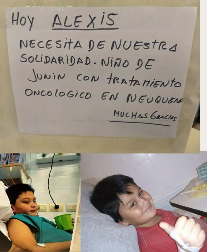 leomartinez77's tweet photo. Alexis Muñoz tiene 8 años, está recibiendo tratamiento con Quimioterapia. Es de Junín de los Andes y se mudó a Neuquén con Oscar,  su papá, que dejo todo para acompañarlo.
Para los que puedan ayudarlo en su tratamiento @RedSolidariaOK @FundacionSI_CBA 
CBU 0970002455003963720013 https://t.co/F6x5CRGd6z