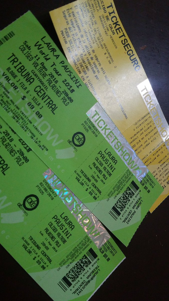 KarolSotoF's tweet photo. Vendo dos entradas a Laura Pausini. Tribuna central! Info a 0960508777 https://t.co/BL5glBWfjP