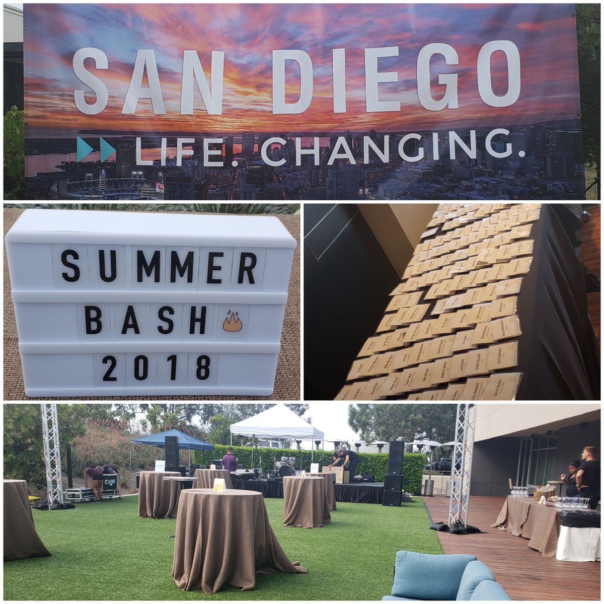 HildaEsq's tweet photo. Stage is set, nametags are tabled...only piece missing is you! Excited for tonight's @SDRegionalEDC #SummerBash2018. A truly #SDLifeChanging event. See me, say hi, yea? https://t.co/vjut027MtD
