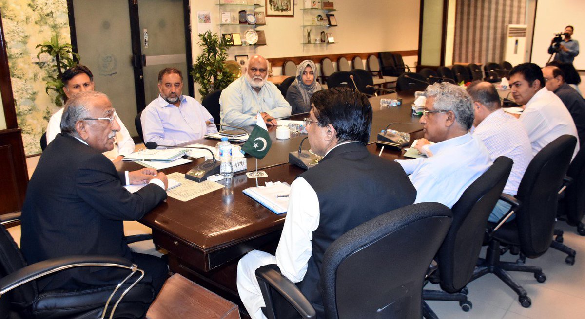 Federal Minister for Climate Change Muhammad Yousaf Sheikh chairing  meeting of Houbara Bustard and Migratory Birds Endowment Fund Board at Ministry of Climate Change.