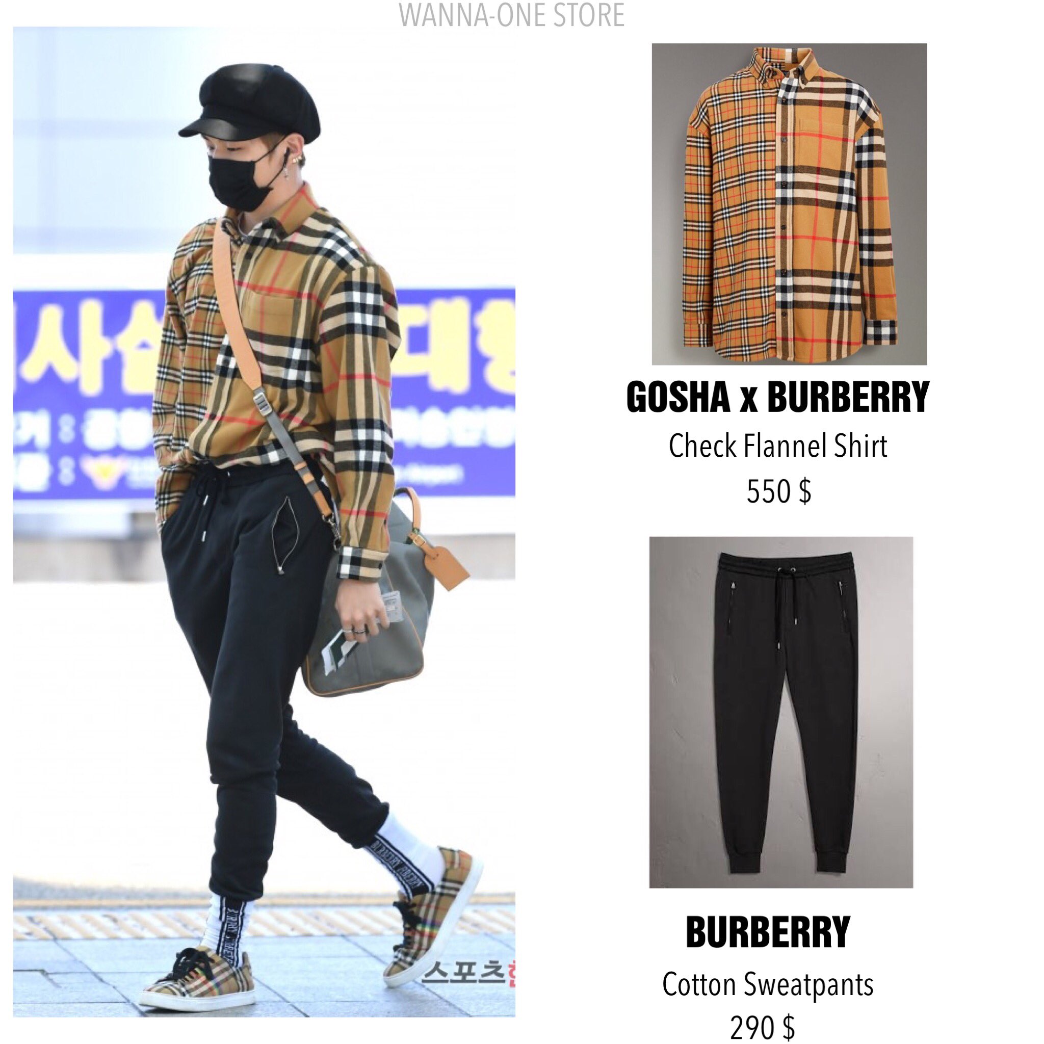 gosha x burberry check flannel shirt