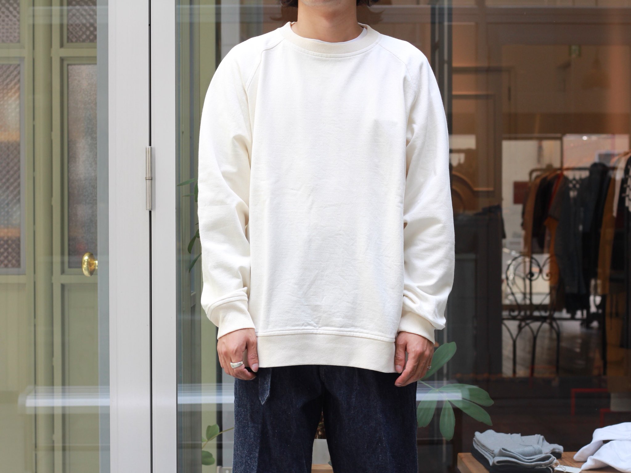 COMOLI 22SS フットボールTシャツ エクリュ-