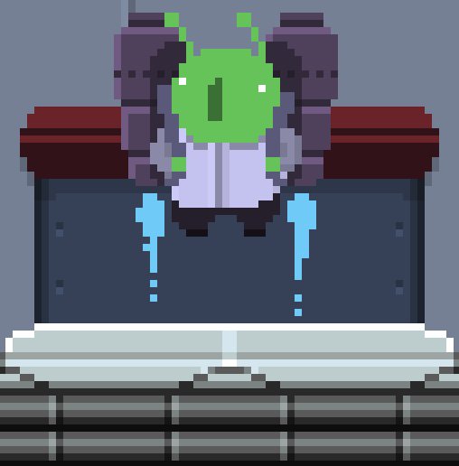 greedlizard's tweet image. And here is the best friend of the snipers. He doesn't have any deadly attack, but there's no way you can surpass his shield.

#shield #weakling #jetpack #tank #funkypigadventure #gamedev #developer #indiegame #indiedev #indiewatch #pixelart