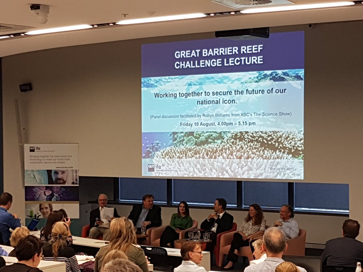 #GreatBarrierReef transdisciplinary panel @IFE_QUT #IFEGCL chaired by @ABCscience #RobynWilliams ... securing the future of our national icon